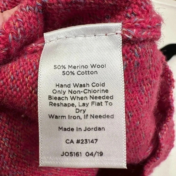 Talbots | Pink Merle Merino Wool Blend Turtleneck Sweater Size MP Medium Petite - Picture 10 of 11